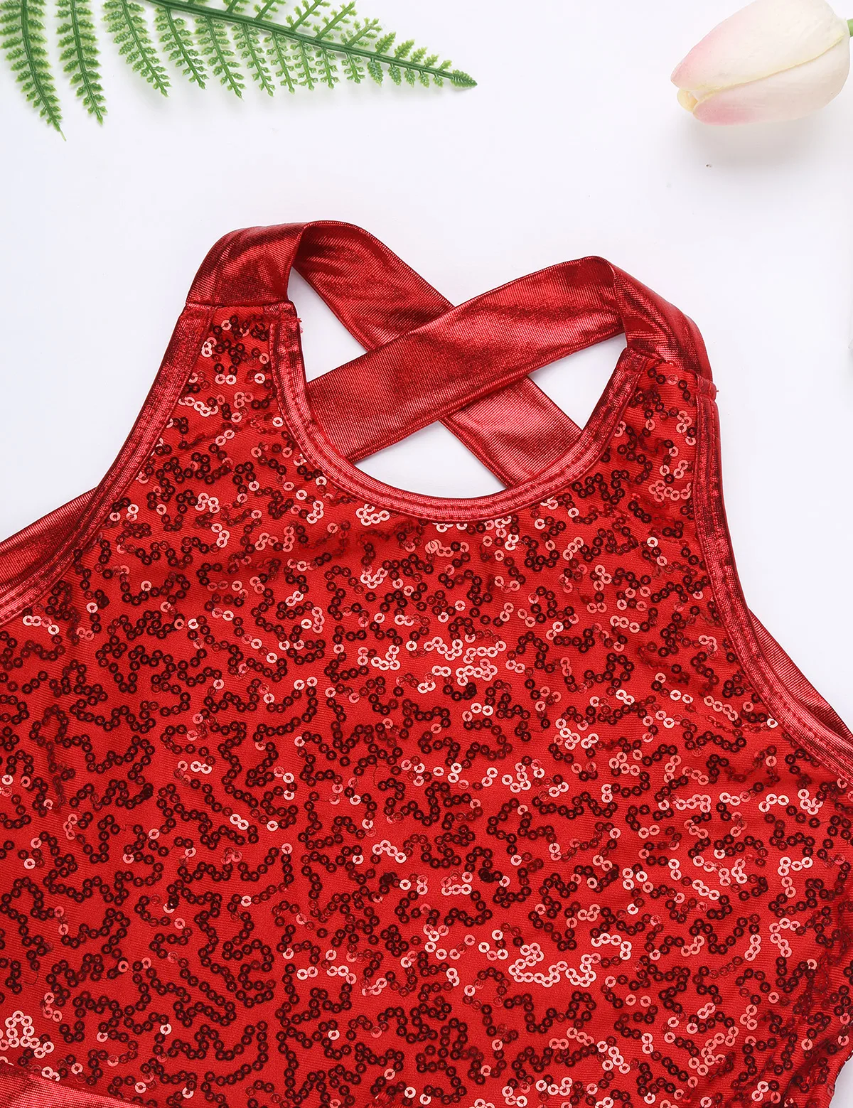 Bambini senza maniche con paillettes Dancewear Ginnastica Body Ragazze Balletto Pattinaggio di figura Vestito Moderno Rave Jazz Costume di danza