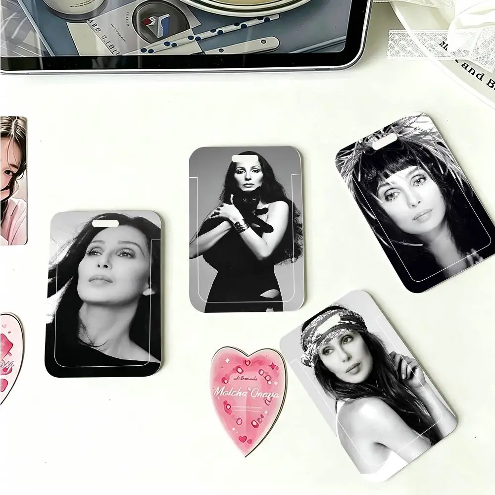 1pc C-Cher POP MUSIC ICON ID Card Sleeve School Card Access ID Card Bus Meal Card Protective Sleeve Easy Push