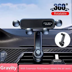 2024 New 360° Rotation Gravity Car Phone Holder Air Vent Clip Navigation Stand Telescopic Air Outlet Phone Support for 4.7-7 inc