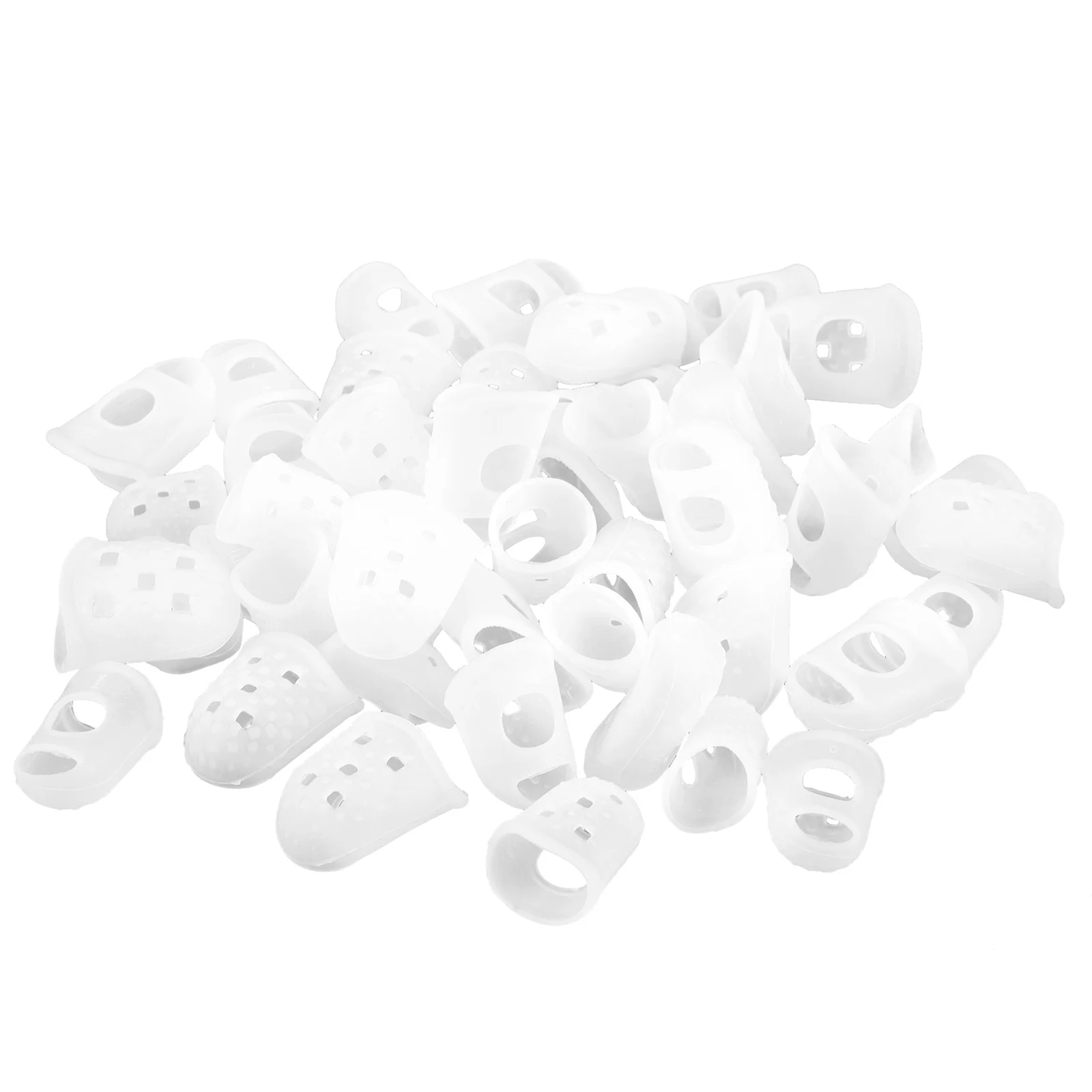 

50Pcs Guitar Finger Covers Transparent Soft Silicone Finger Guards for Bass Ukulele Guzheng Practice Protection