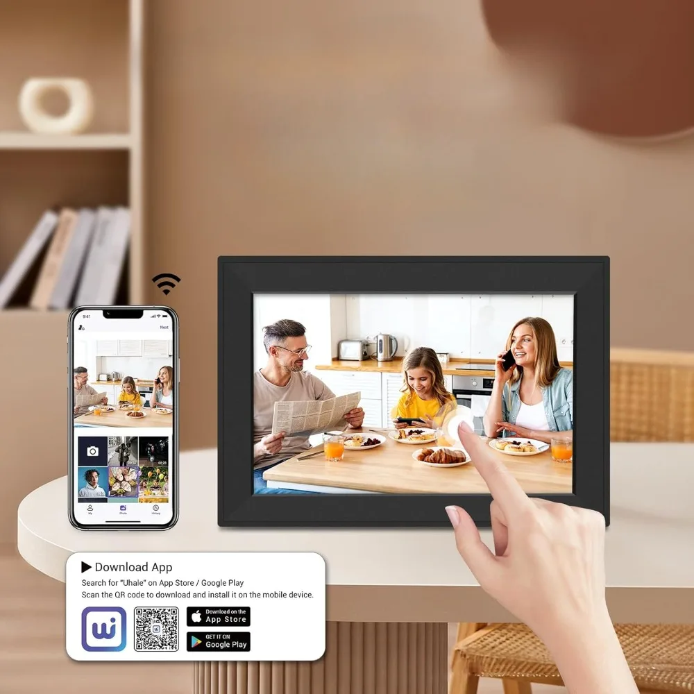 Digital Photo Frame, Intelligent Electronic Digital Photo Frame, Free Storage and Touch Screen Large Storage Wireless Sharing