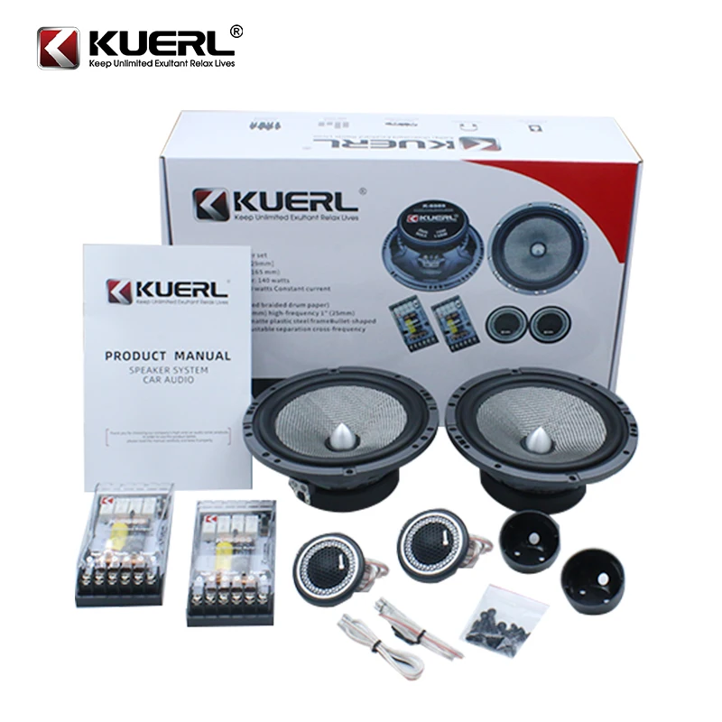 KUERL Professional Component Car Speaker Set 6.5 Inch 2-Way High Quality Glass Fiber  DC 12V