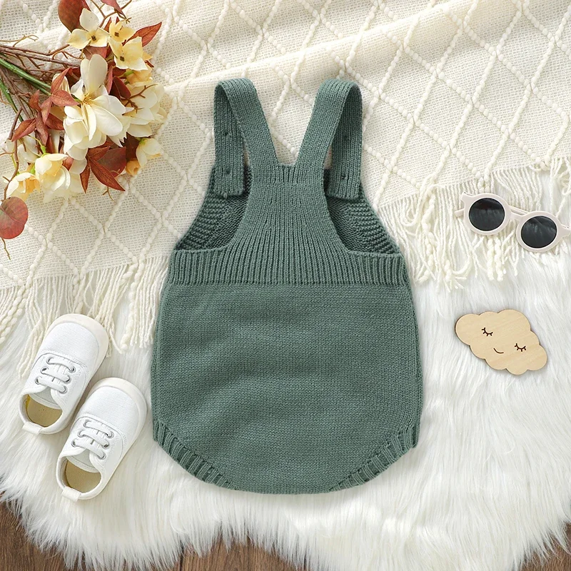 

Spring Baby Boys Girls Bodysuits 0-18m Sleeveless One Pieces Newborn Infant Outerwear Onesie Body Jumpsuits Knitted Kids Outfits