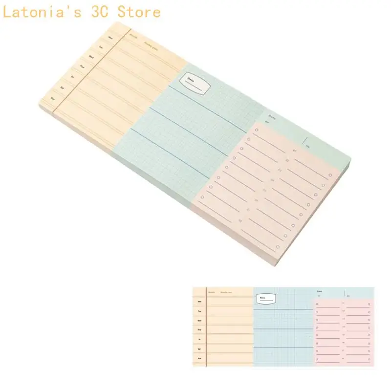 Colorful Note Notepads With Lines Writing Pad Adhesive Paper Multipurpose X3UB