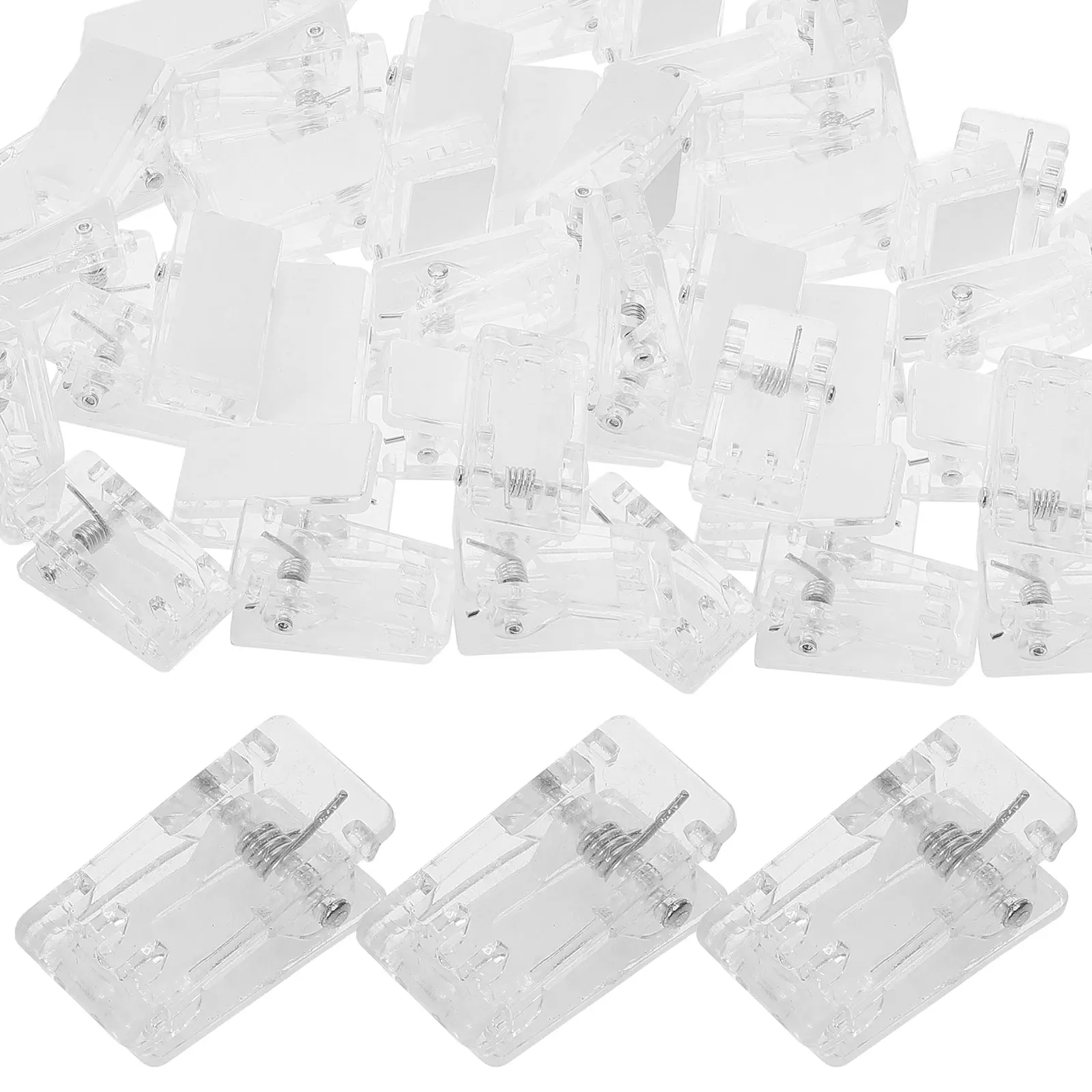 

50pcs Self Clip Self Adhesive Wall Clips Transparent Badge Holders for DIY Crafts Wall Photo Poster Paper Clips
