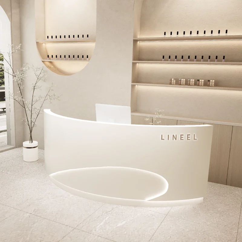 # Beauty Salon Counter Corporation Office Furniture Receptionsdisk Nordic Cream Style Reception Desks France Fashion Design