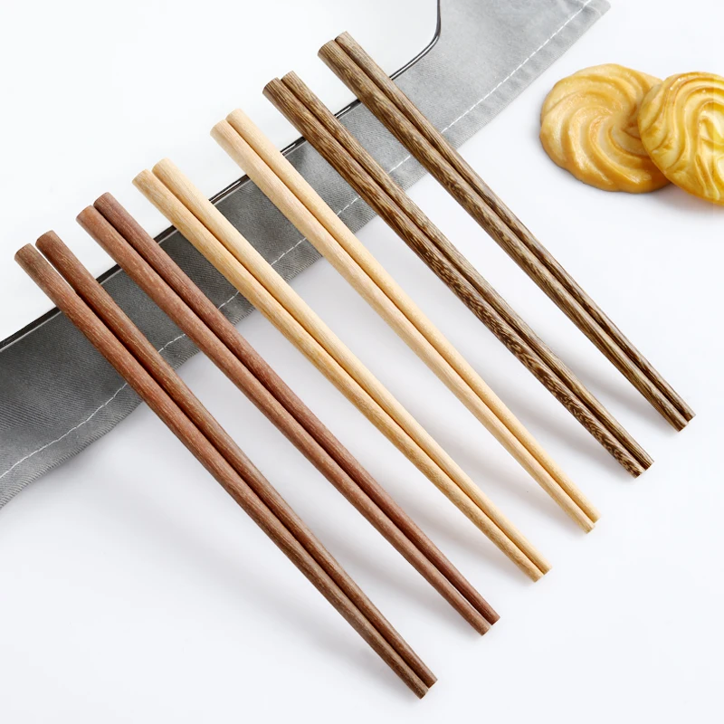 Solid Wood Kids Chopsticks Household Training Chopsticks 3-6 Years Old Children Practice Eating Short Wooden Chopsticks Set