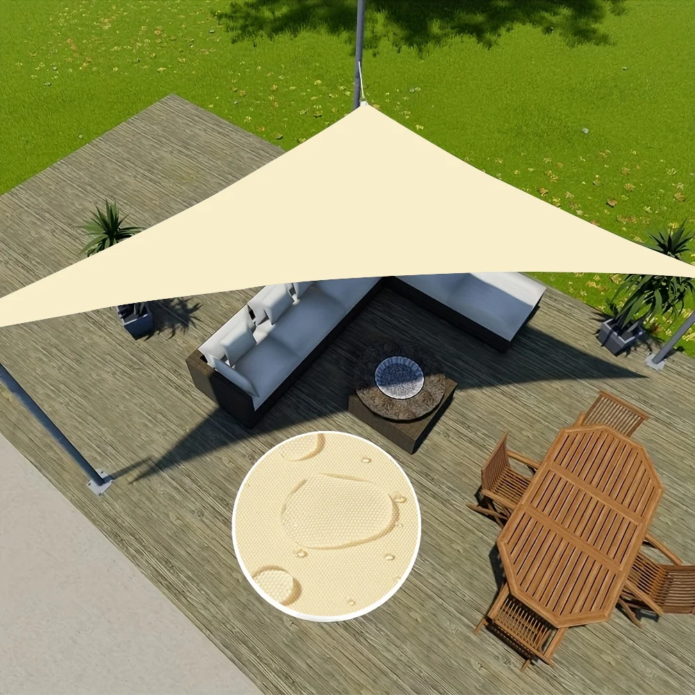 NONE Multi-größe Dreieck Sonnenschutz Segel Wasserdichte Outdoor Garten Terrasse Party Sonnenschutz Awing Sonnendach Für Strand Camping Pool 3