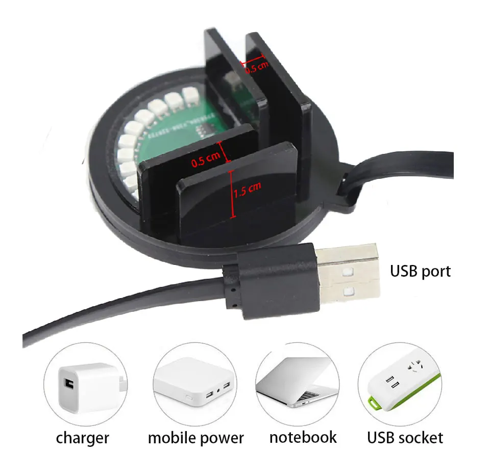 مصباح LED لحوض السمك مع مشبك شحن USB لزعاء الأسماك ، ومصابيح وعاء الأسماك الصغيرة ، والنباتات المائية ، وأحواض المياه العذبة ، وعشب المياه ، وخزان الأسماك ، 5 فولت