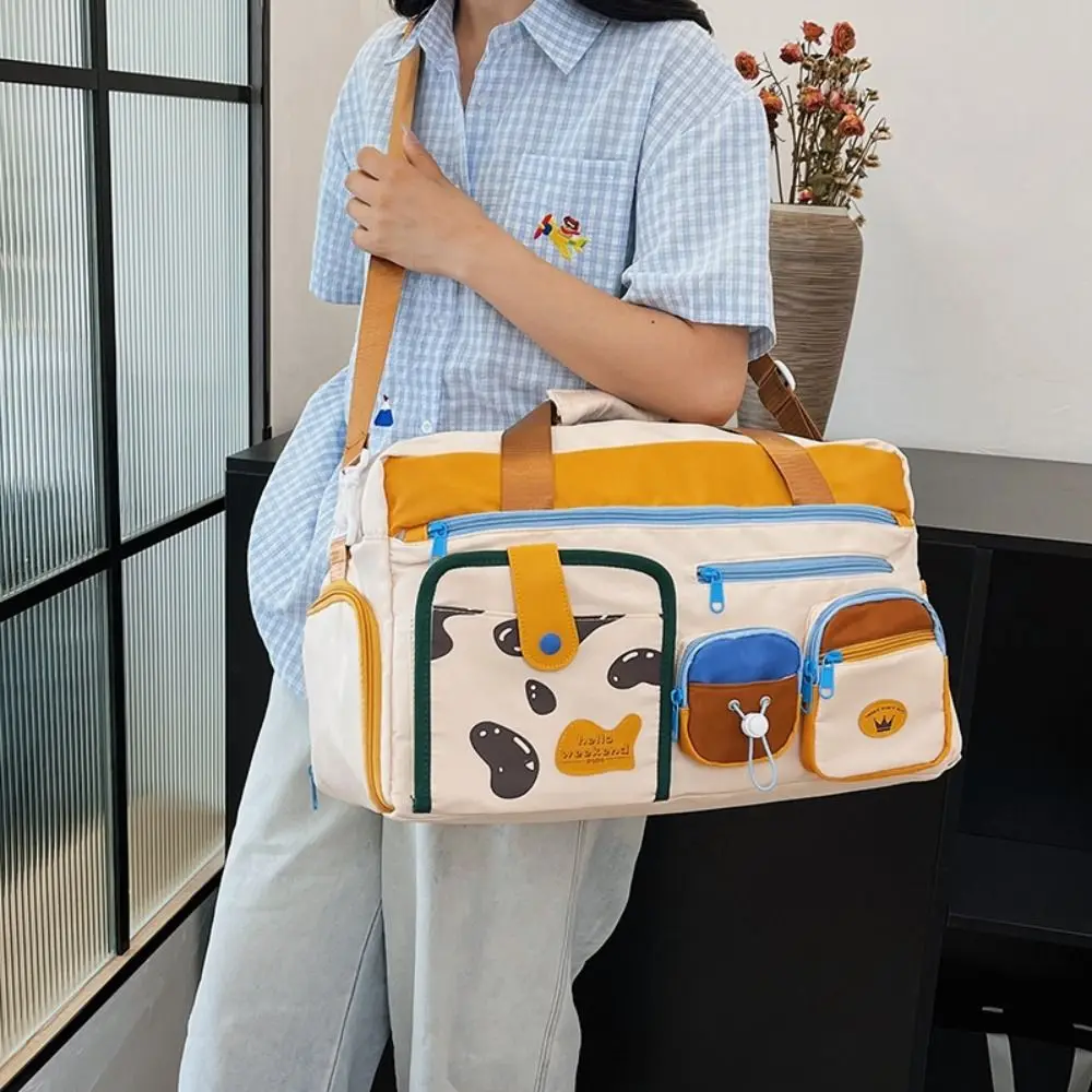 

Shoulder Bag Oxford Travel Duffel Bag Foldable Short Distance Nylon Duffle Bag Solid Color Sturdy Travel Luggage Bag Fitness