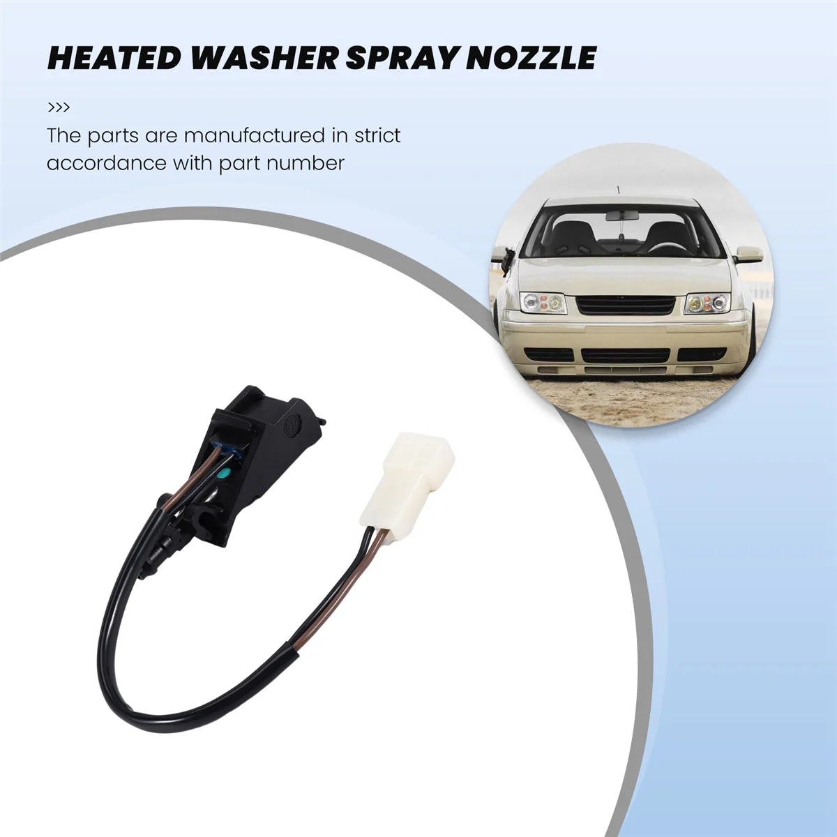 Car Heated Windshield Washer Spray Nozzle for Bora MK4 Golf MK4 Passat B5 Beetle Skoda Rapid SEAT 6E0955986B