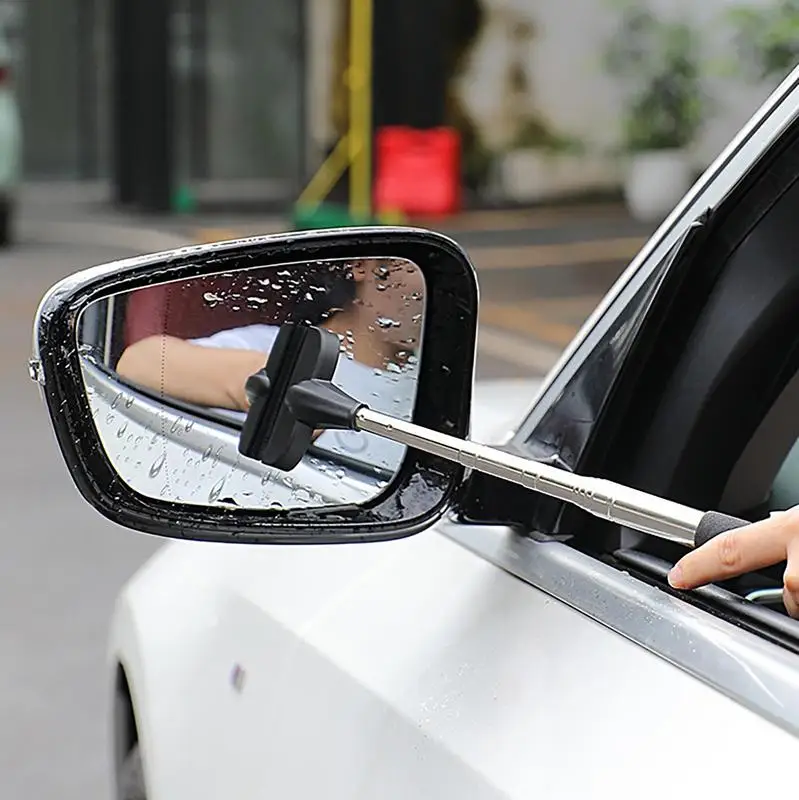 Small Squeegee For Car Window Rear View Mirror Wiper Squeegee Portable Auto Mirror Squeegee Cleaner Retractable Car Cleaning