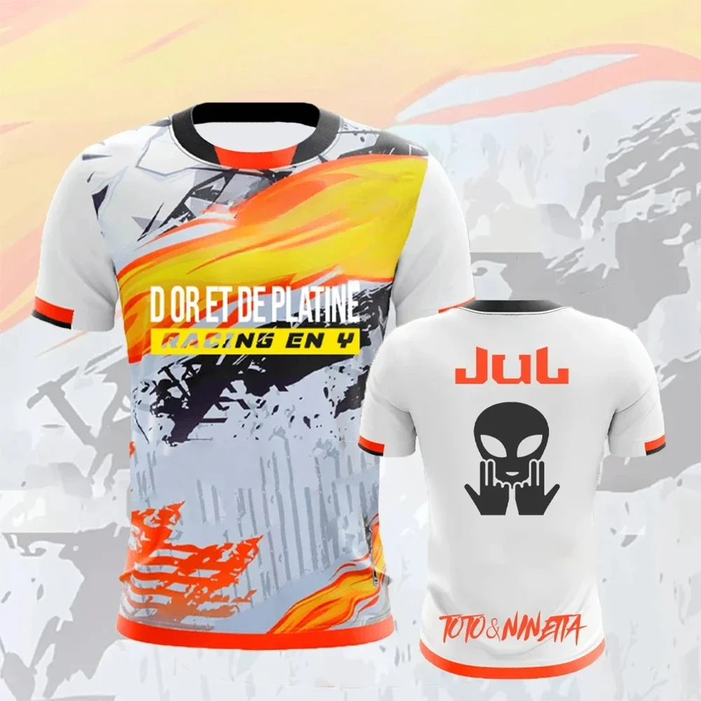 2025 تي شيرت رجالي من البوليستر مطبوع ثلاثي الأبعاد يسمح بالتهوية وسريع الجفاف وأكمام قصيرة ورقبة دائرية #3