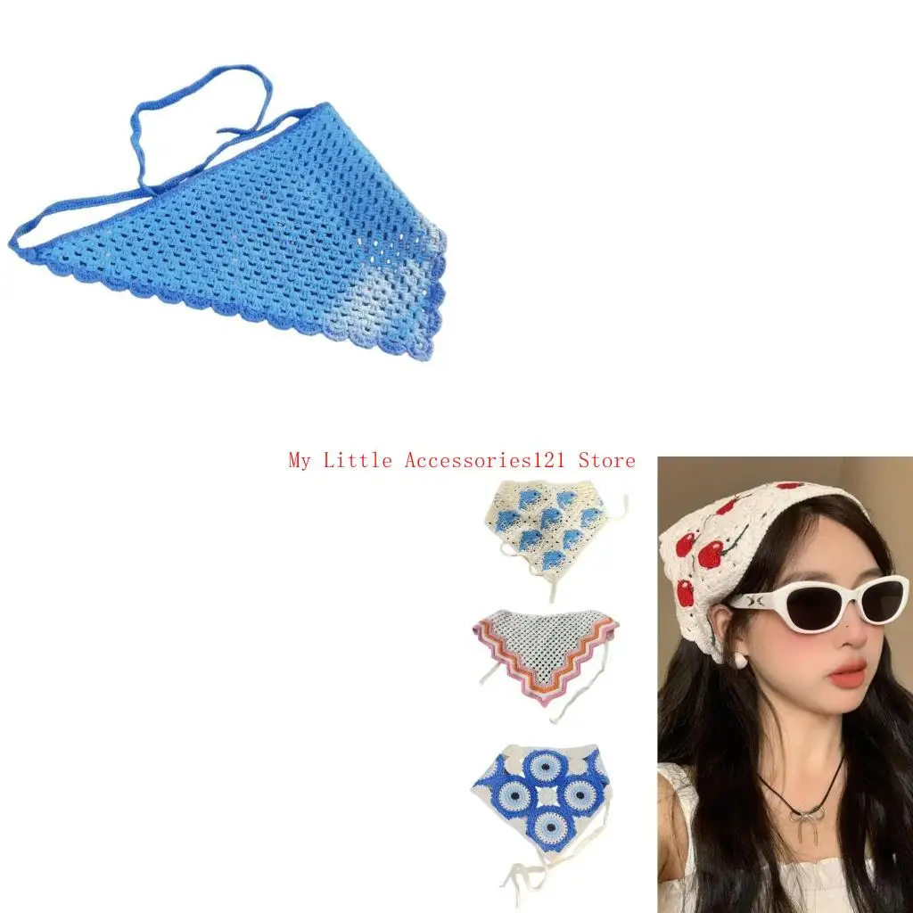 

Comfortable Triangular Knit Hair Scarf Hair Accessory for Fashionistas