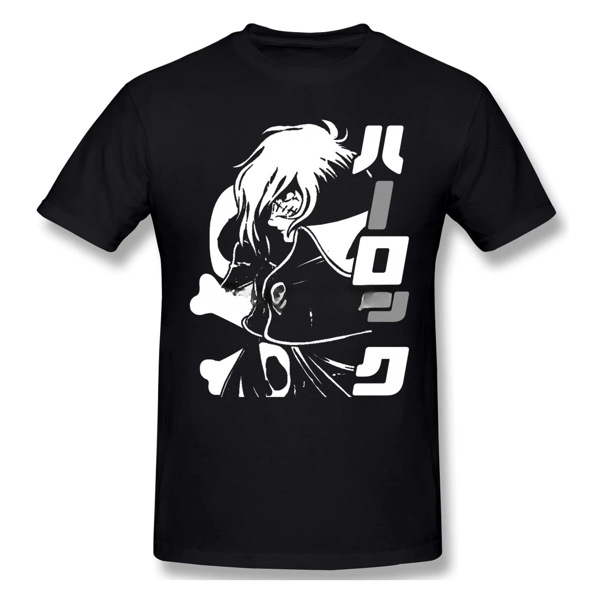 O-neck Cotton Custom Short Sleeve Men Tees Streetwear Space  Captain Harlock Tshirts Big Size men clothing graphic t shirt