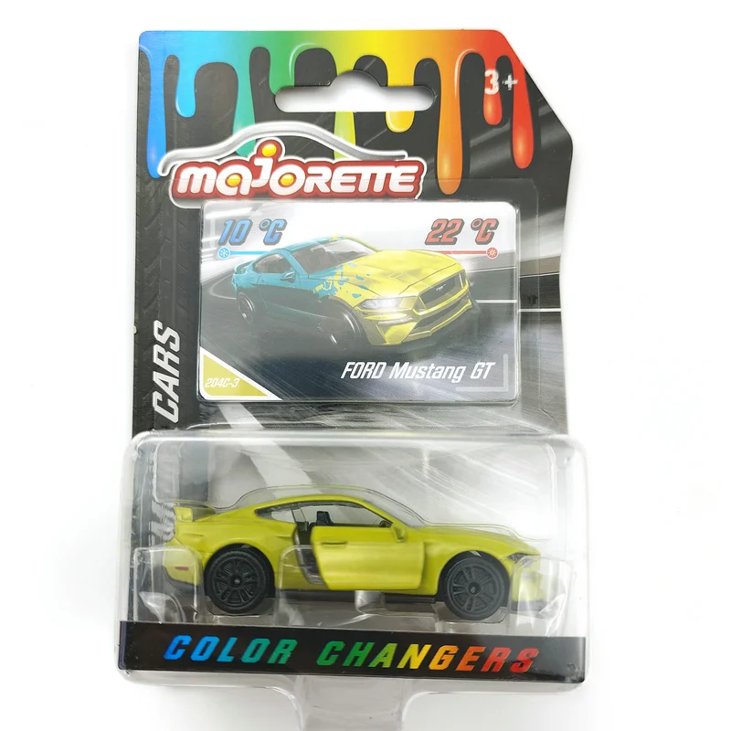 Majorette  Color Change  FORD MUSTANG GT 1/64 Diecast Model Car Kids Toys Gift