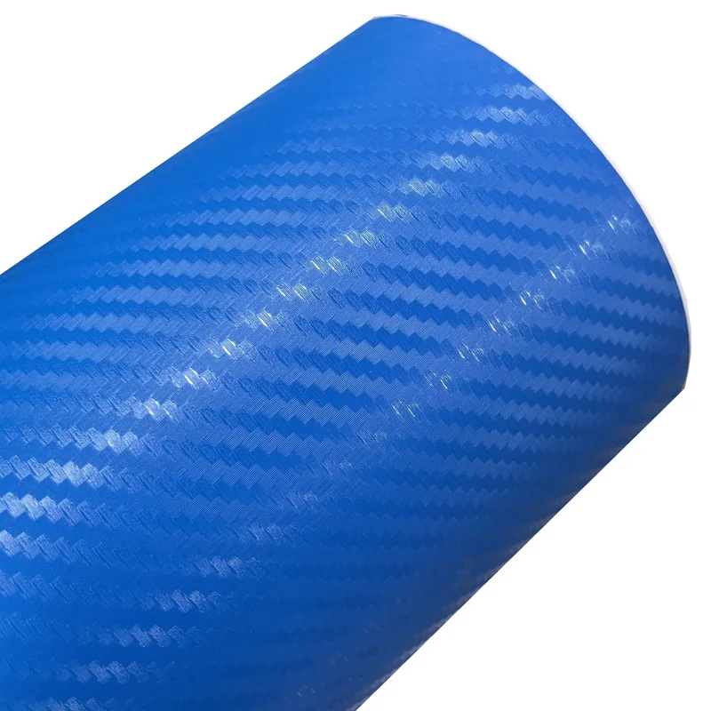 Premium 3D Elektrisch Blaue Carbonfaser-Vinylfolie mit Luftkanälen, Selbstklebende DIY-Aufkleber, Autofolierung