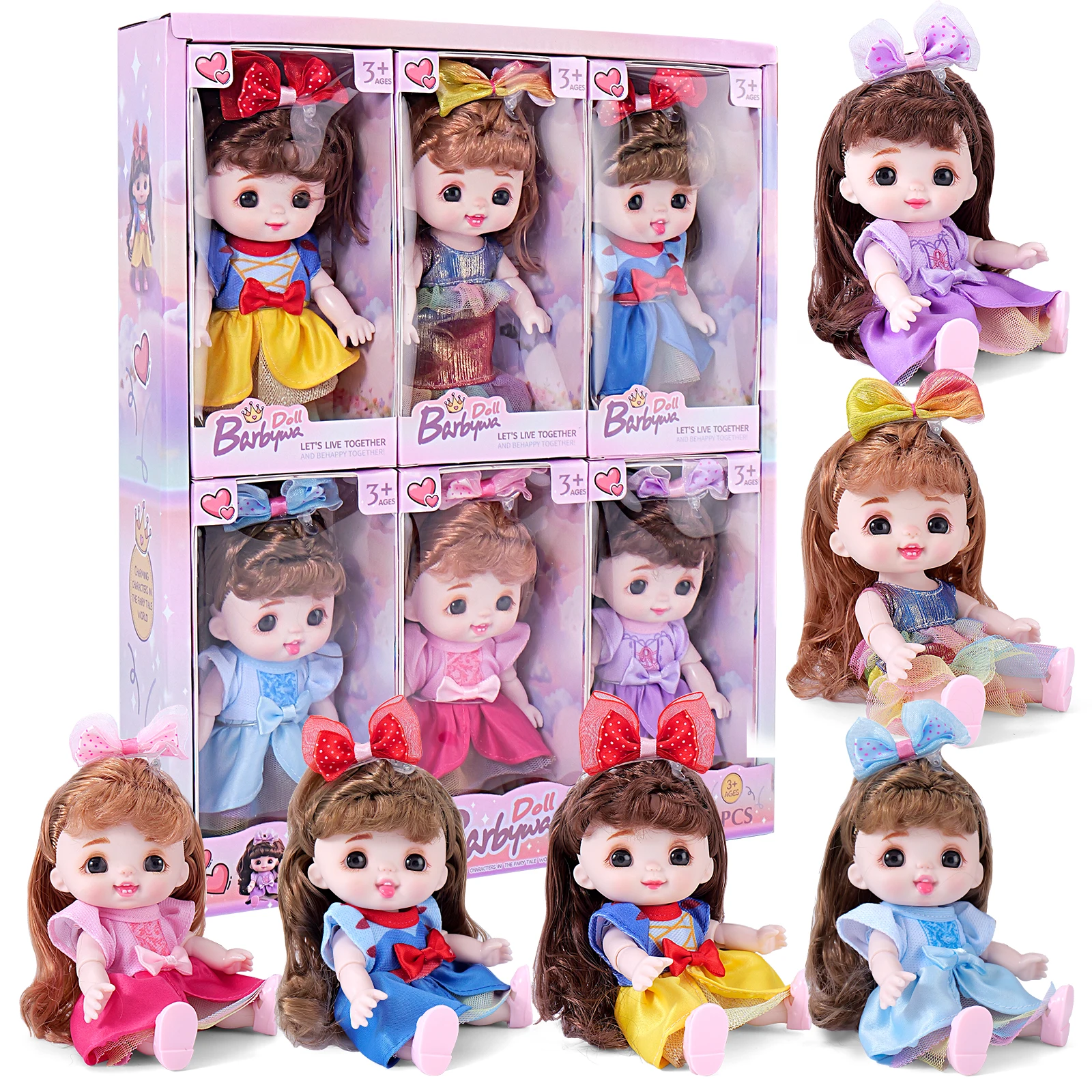 

7-Inch Cute Princess Doll Gift Box Set | Ideal for Birthdays, Holidays, Easter & Christmas Gifts for Toddlers