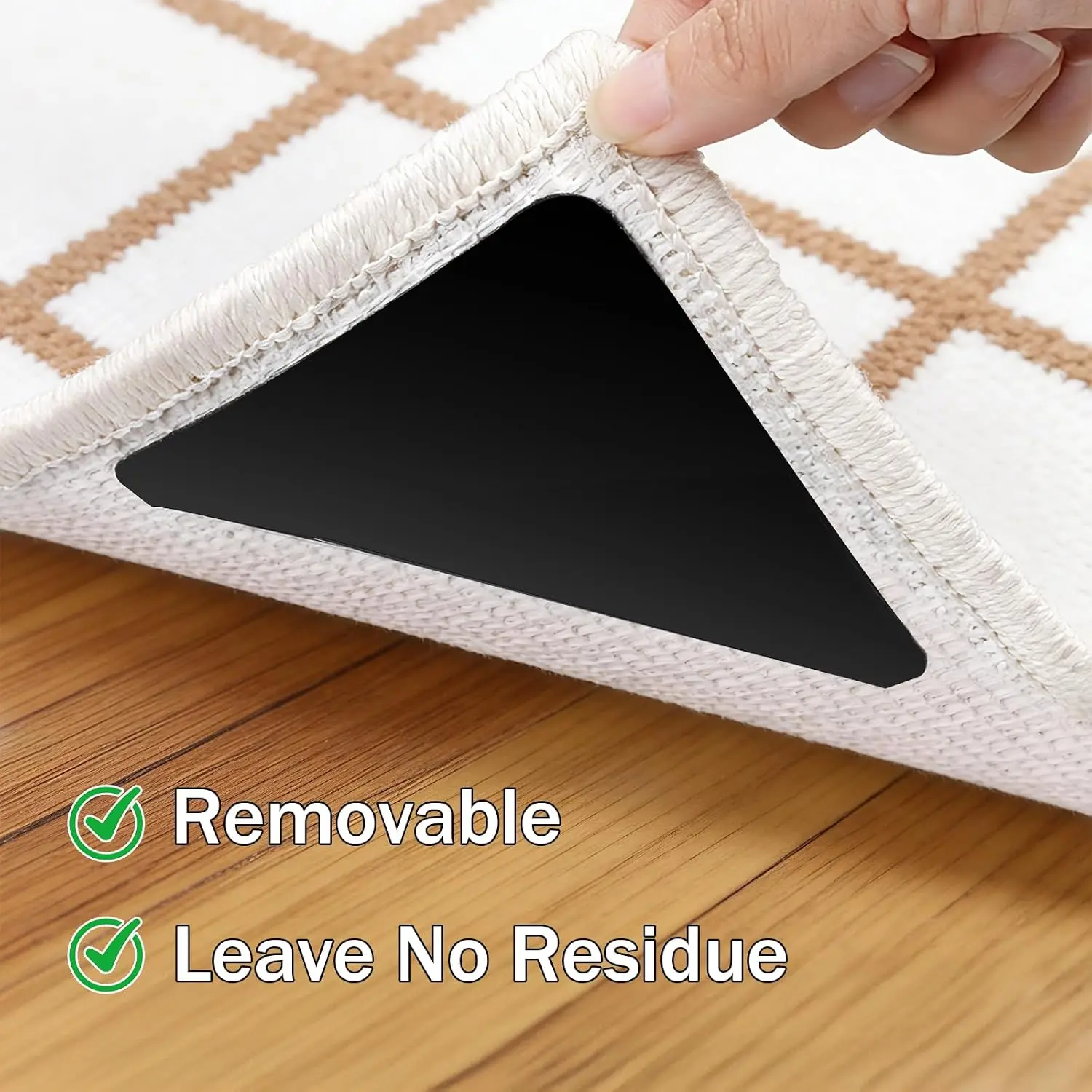 Anti slip carpet tape，strong adhesive carpet clip，anti slip carpet tape，reusable，washable without residue，keeping the carpet fla