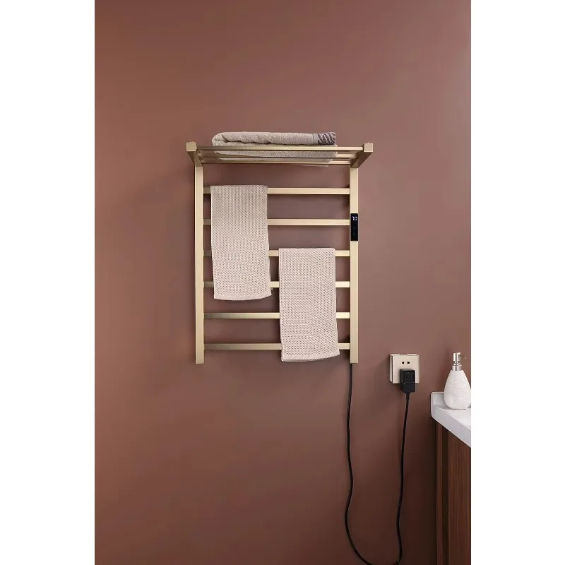Foldable Stretch Heating Electric Towel Warmer Heated Towel Rack Square Pole Stainless Steel Towel Rack for Bathroom