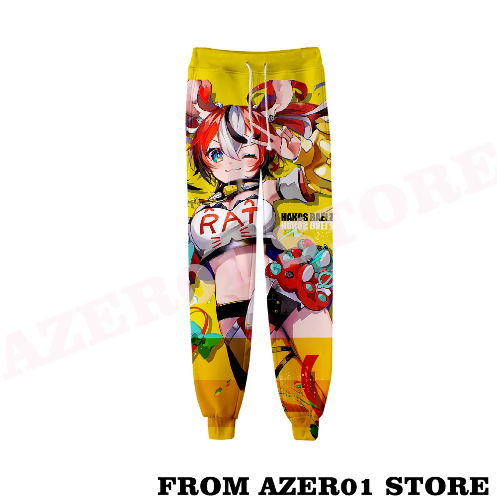 

HOLOLIVE VTuber Hakos Baelz Bae Whatabae Merch Sweatpants Men/Women Neutral Threaded Bunched Trousers Threaded Bunched Leg Pants