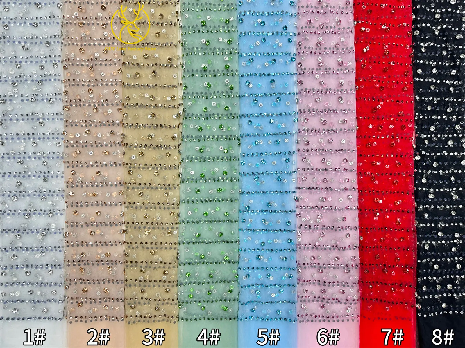 Grüner Neuer Stil Österreichischer Diamant-Tüll-Netzstoff 5 Yards Afrikanischer Spitzenstoff Bunter Strass-Netzstoff für Hochzeitskleider – Detail 3