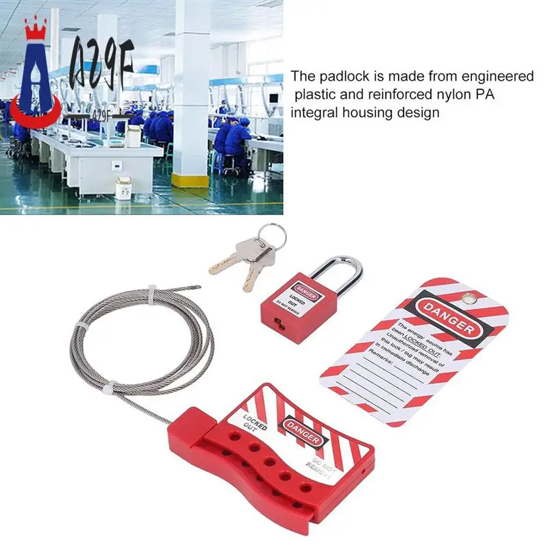 

A29F-Lockout Tagout Кабельный замок, устойчивый к температуре, переключатель дверных клапанов с ручкой, замки, устройство блокировки электрической вилки