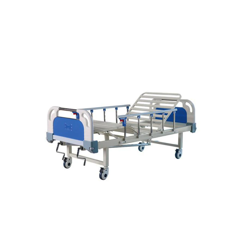 factory supplied multi function Back lifting lowering Adjustable 2 cranks manual hospital bed