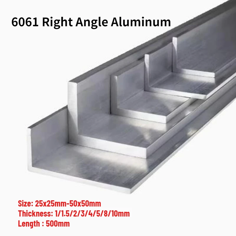 1Pcs Right Angle Aluminum L-Shaped Trim Strip 6061 Aluminum Alloy Aluminum Edging Triangle Profile 90 Degree Angle Length 50mm