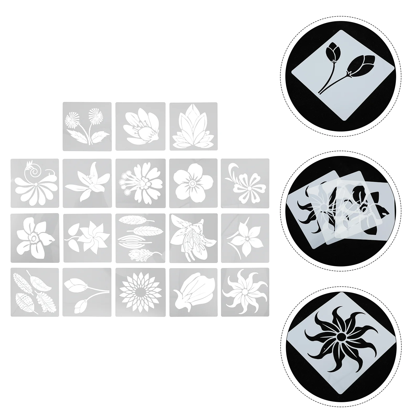 18 Pcs Flower Cutout Template Templates for Painting Leaf DIY Stencil Graffiti Canvas