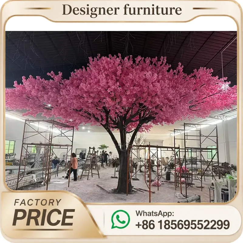 Large Faux Pink Cherry Blossom Tree Artificial Real Looking Silk Flower Tree For Hotel Wedding Home Decoration Centerpiece
