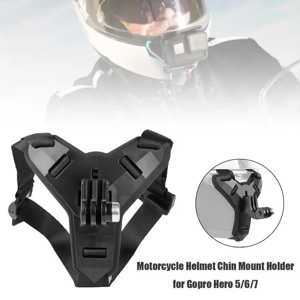 

Chin Mount Holder Action Camera Accessories Motorcycle Helmet Chin Strap Shockproof for GoPro Hero 9 8 7 5 OSMO Anti Slip Helmet