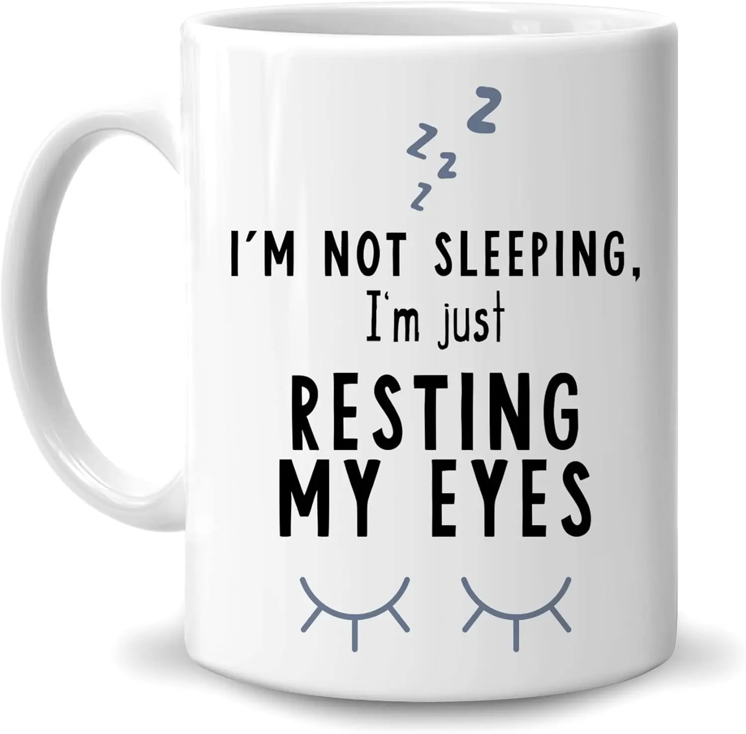 Funny Dad Gifts for Dad Stepdad  - Birthday Christmas Father's Day - Not Sleeping Just Resting Eyes 11oz White Ceramic Coffee
