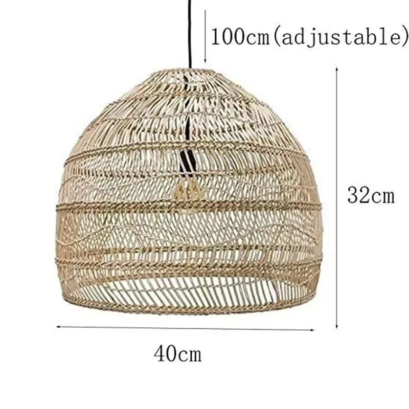 Rattan Lamp Shade Modern Natural Chandelier Ceiling Light Luxury Lights for Decor Bedroom Hotel Restaurant Eco Friendly Lamp