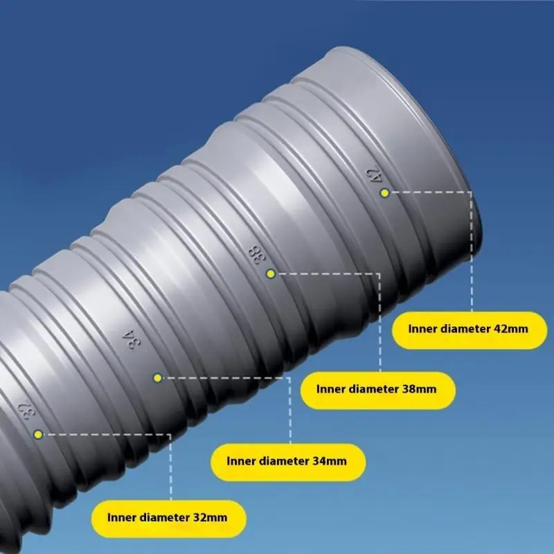  High Grade Steel Rubber Washer Drain Hose Extended Length Laundry Drain Hose fitting for Multiple Brand Washing Machines