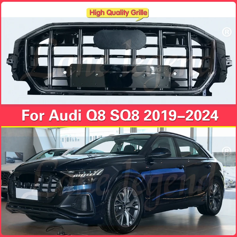 Front Bumper Grille Hood Grill for Q8 SQ8 2019-2024 car styling For SQ8 Style Grill Car Accessories Ventilation Net