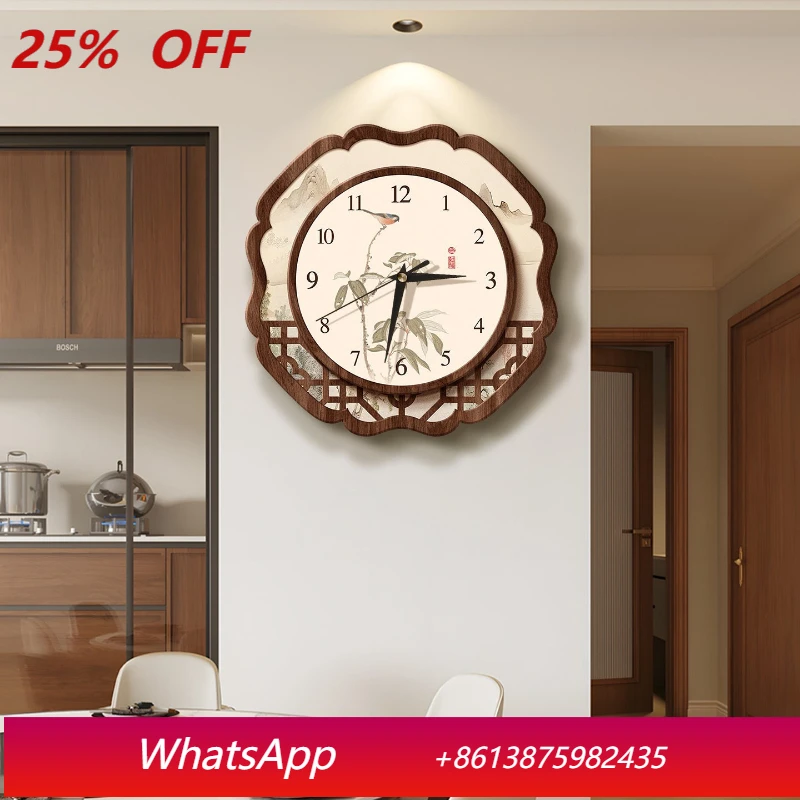 

LTT Song Dynasty aesthetic restaurant decoration wall clock creative silent clock wall hanging