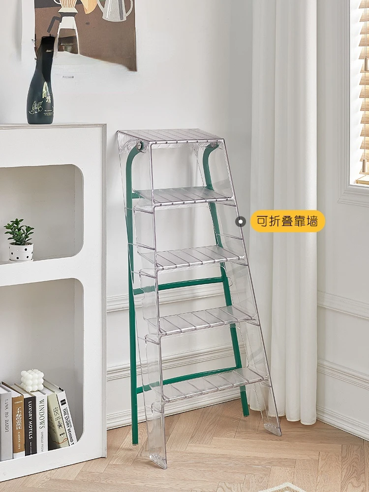 Nordic Acrylic Trestle Ladder Multi-Functional Ladder Indoor Small Apartment Portable Three-Step Ladder