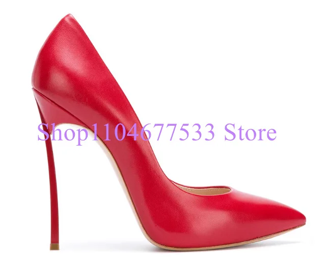 

Pointy Toe Leather Blade Heels Lady Dress Shoes Sexy Thin Heel Fashion Pumps Woman 6/8/10cm Stiletto Heel High Heels Shoes