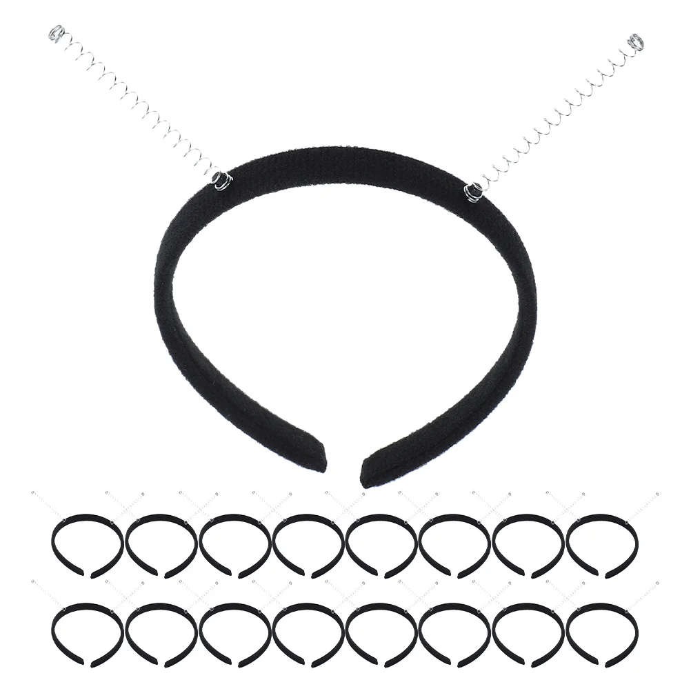 

20Pcs Black DIY Spring Headband Kit Non Slip Comfortable Hair Accessories for Party Halloween Costume Metal Hairband for Men