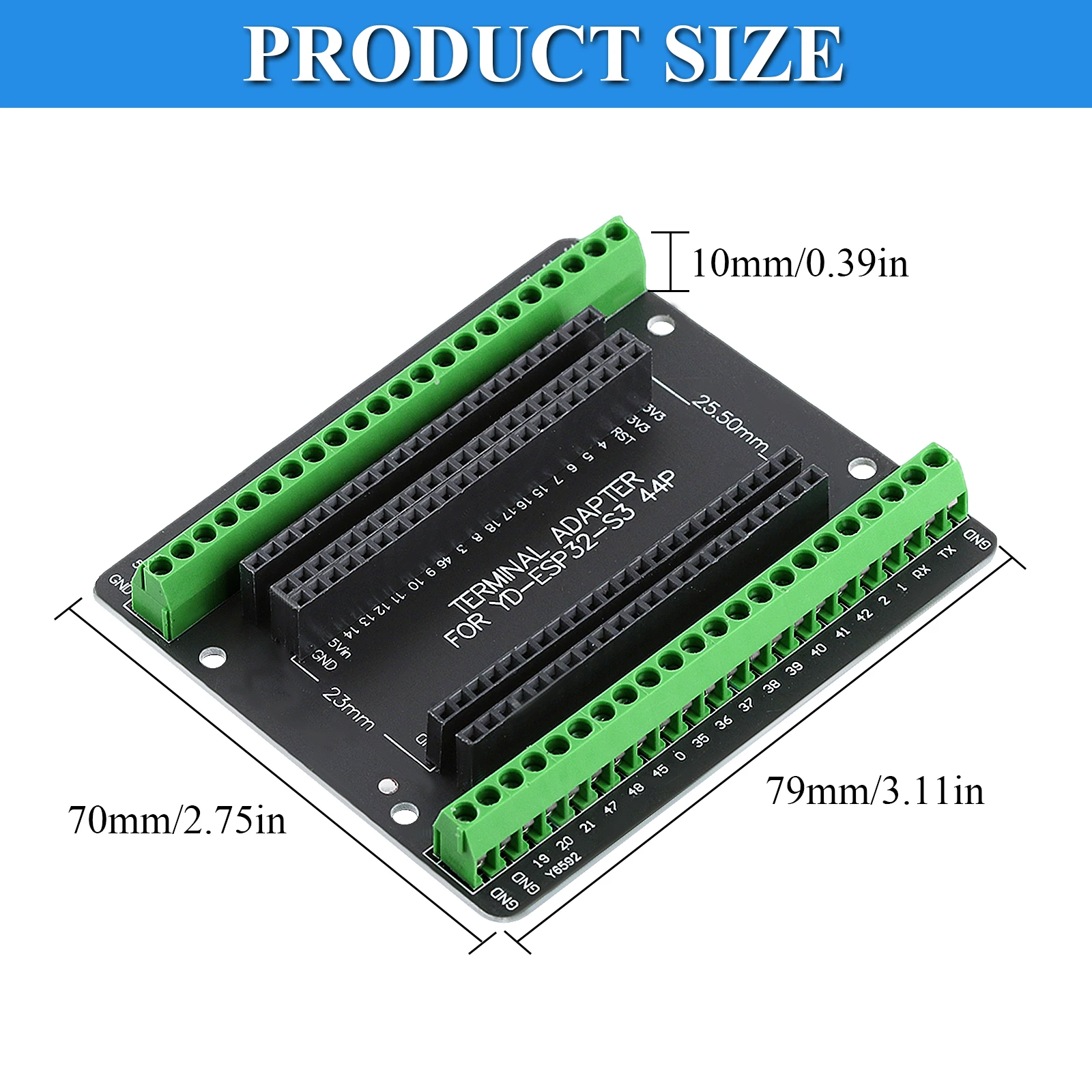 ESP32-S3 Entwicklungsboard mit Erweiterungsadapter-Kit 2,4G WLAN BT Modul MCU ESP32-S3 N16R8 44-Pin Typ-C ESP32-S3 – Detail 4