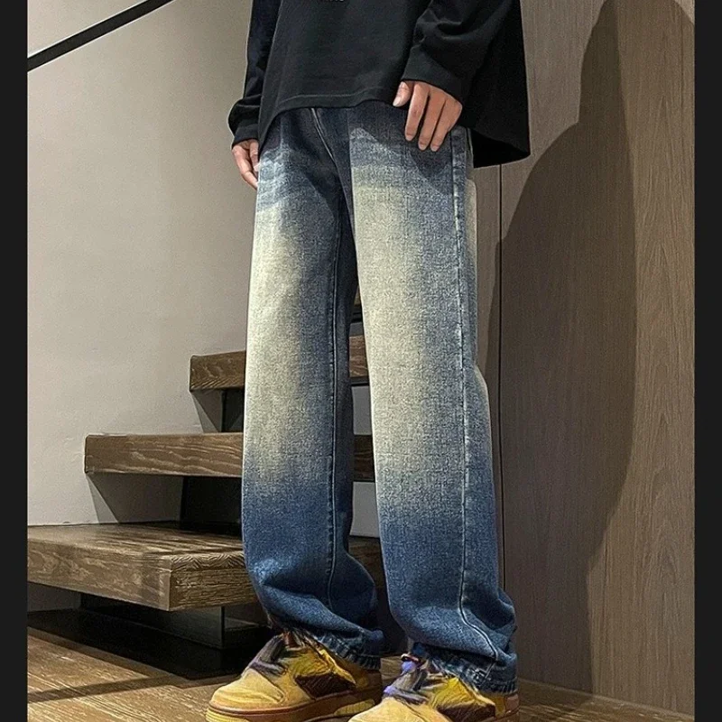 

Men's jeans American retro style Spring/autumn trousers Newly designed versatile Straight fit Loose Jeans men pants