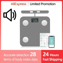 Smart Body Fat Scale 2024 Nuova bilancia professionale per bioimedenza a 8 elettrodi con trasmissione vocale di misurazione e report stampabile