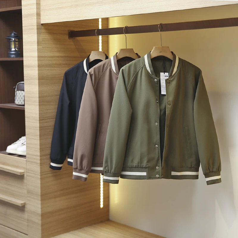 

Мужская модная куртка Trade King с бейсбольным воротником, текстурированная, с цветовыми блоками, приталенного кроя, с длинными рукавами, из полиэфирного волокна