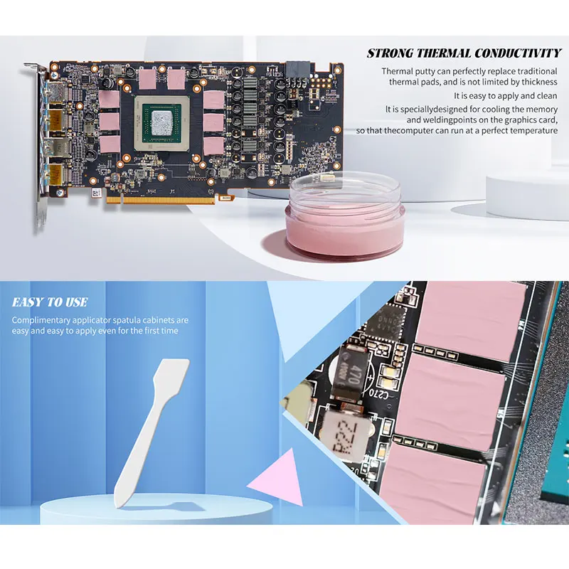 JARAPAD Thermal Putty For VGA GPU IC Processor Rapid Cooling Thermal Pad Replacement Heat Blocking Putty High Performance