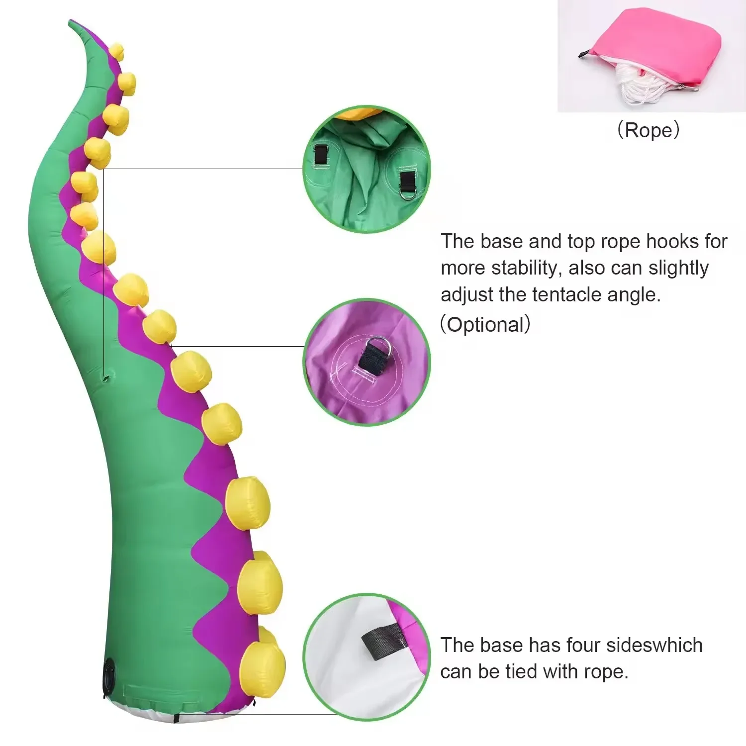 Tentáculos infláveis gigantes marinhos de polvo explodiram braço de polvo inflável modelo de pernas de lula para decoração de festa de evento de Halloween