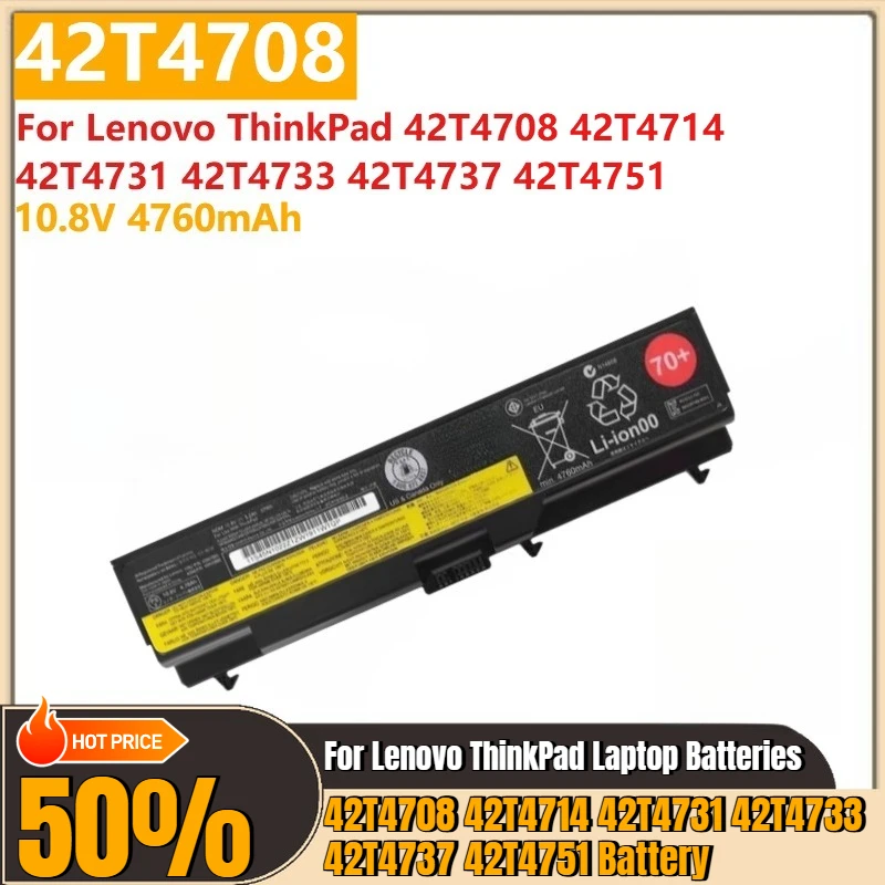 

Для Lenovo ThinkPad 42T4708 42T4714 42T4731 42T4733 42T4737 42T4751 Сменный аккумулятор для ноутбука 42T4708 10,8 В 4760 мАч