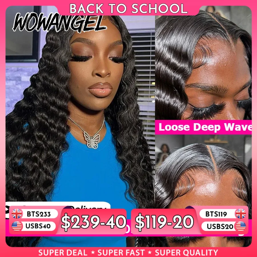 250 % lockere, tiefe Wellen-Echthaar-Perücken, vorgezupft, 13 x 6 HD-Vollfront-Perücken, 100 % Echthaar, lockige Lace-Front-Perücken für schwarze Frauen