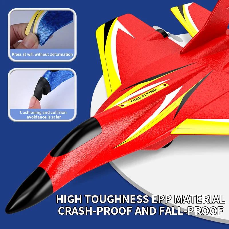 DWi RC طائرة رغوية 2.4G راديو التحكم طائرة شراعية التحكم عن بعد مقاتلة إضاءة باردة طائرة شراعية طائرة رغوة الصبي لعبة gif