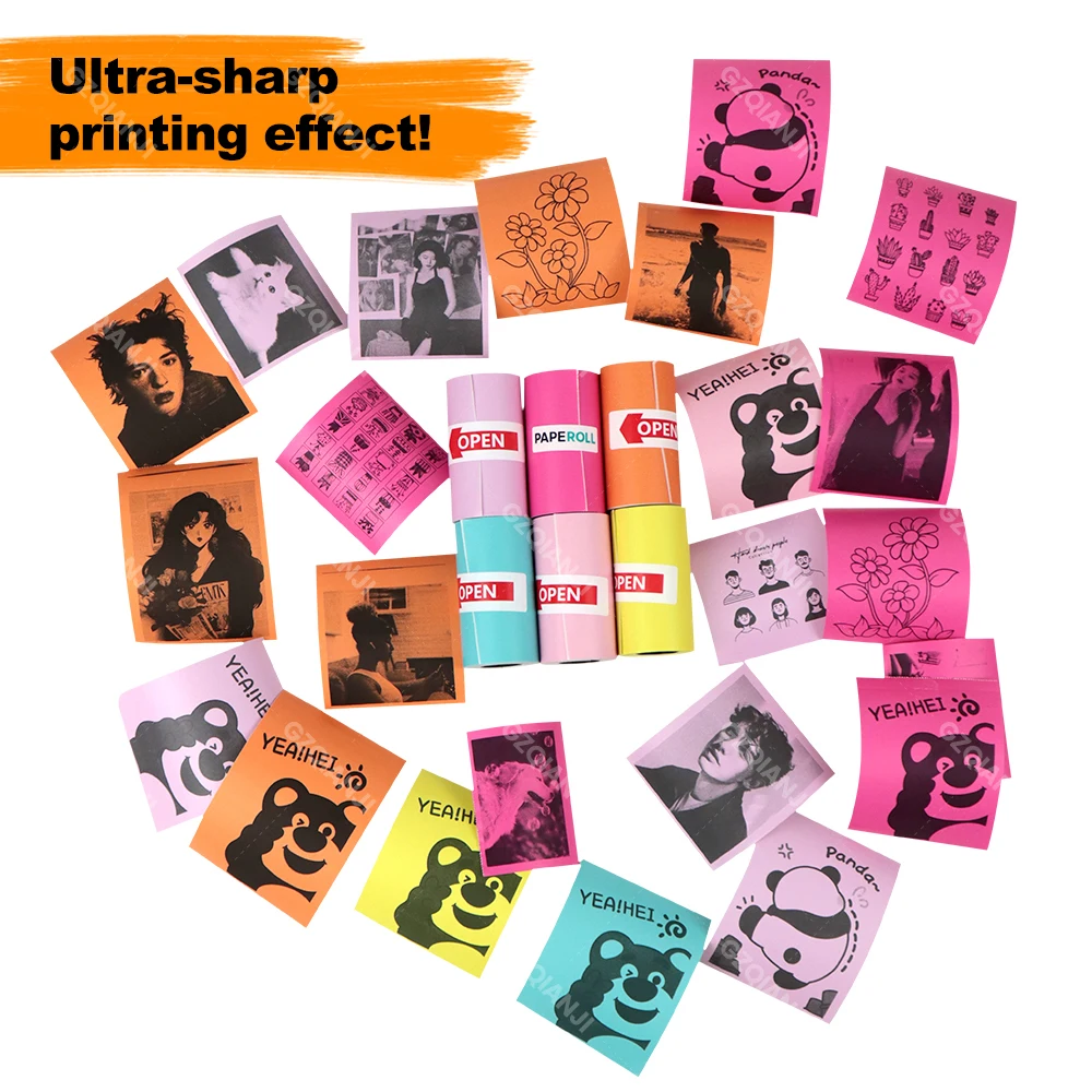 57mmx30mm Mini Printer Color Sticker Thermal Paper Label Paper Sticker Photo Papers For PeriPage Poooli 58mm width Photo Printer